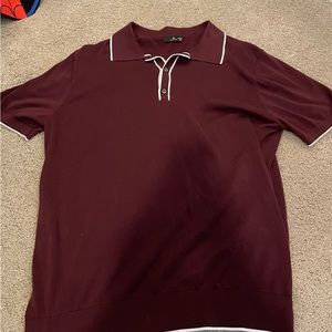 Marroon collared shirt